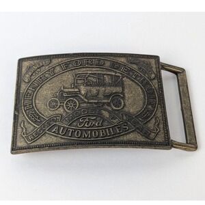 Vintage Henry Ford Model T Brass Belt Buckle Detroit Commemorative Mens